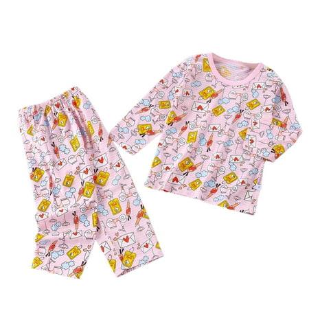 Lovskoo 1-10Y Children Cotton Pajamas Set Round Neck Underwear Set Boys And Girls Baby Spring And Summer Clothes Sleepwear Loungewear For Kids Pink
Lovskoo 1-10Y Children Cotton Pajamas Set Round Neck Underwear Set Boys And Girls Baby Spring And Summer Clothes Sleepwear Loungewear For Kids Pink