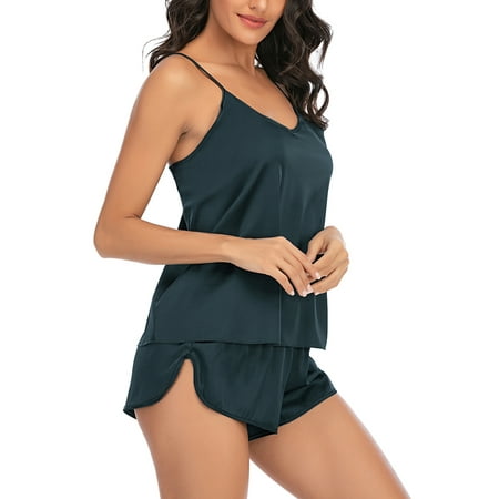 LELINTA 2PCS Pajama Set for Women Short Sleeves Sleepwear Nightwear Sets Solid Satin Babydoll Pajamas Set Sexy Lingerie Nightwear Ladies Home Dailywear Lounge Wear Green
LELINTA 2PCS Pajama Set for Women Short Sleeves Sleepwear Nightwear Sets Solid Satin Babydoll Pajamas Set Sexy Lingerie Nightwear Ladies Home Dailywear Lounge Wear Green