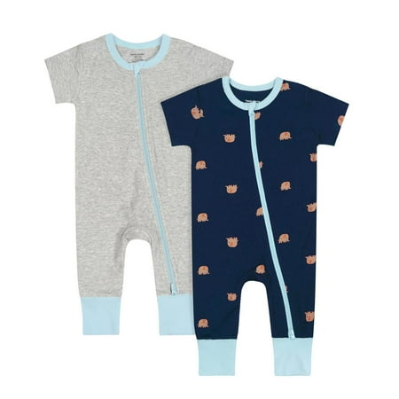Teach Leanbh Baby Boys Girls 2 Pack 2 Way Zipper Footless Pajamas Cotton Short Sleeve Printing Romper Sleep and Play 3-24 Months (3-6 Months Grey blue elephant)
Teach Leanbh Baby Boys Girls 2 Pack 2 Way Zipper Footless Pajamas Cotton Short Sleeve Printing Romper Sleep and Play 3-24 Months (3-6 Months Grey blue elephant)