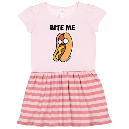 Inktastic Hotdog Bite Me Gift Toddler Girl Dress
