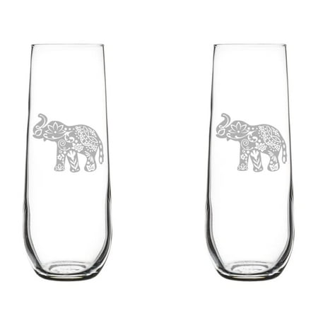 Set of 2 Glass Champagne Flutes Sparkling Wine Glasses Cute Elephant (8.5 oz Stemless)
Set of 2 Glass Champagne Flutes Sparkling Wine Glasses Cute Elephant (8.5 oz Stemless)