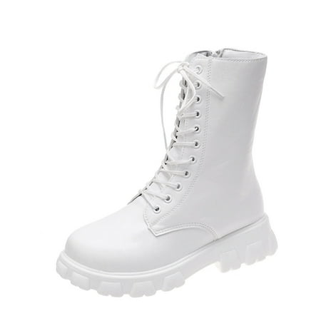 GNEIKDEING Ladies Solid Color Round Toe Biker Boots Lace Up Platform Mid Boots Gift on Clearance
GNEIKDEING Ladies Solid Color Round Toe Biker Boots Lace Up Platform Mid Boots Gift on Clearance