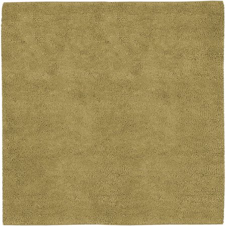 8' x 8' Solid Desert Tan Hand Woven Square New Zealand Wool Shag Area Throw Rug