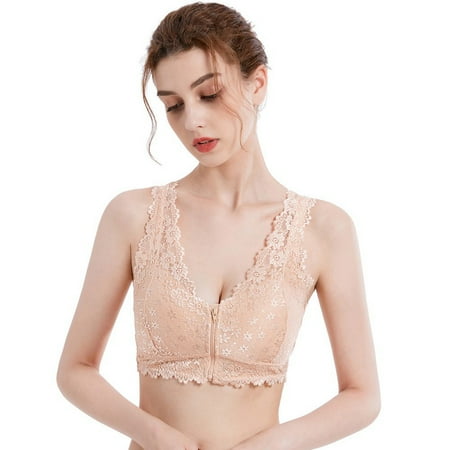 Women Front Zipper Push Up Lace Bra Full Cup Seamless Wireless Bra Gather Brassiere
Women Front Zipper Push Up Lace Bra Full Cup Seamless Wireless Bra Gather Brassiere