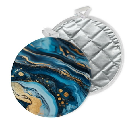 2 PCS Pot Holders for Kitchen Potholders Sets with Hook for Oven Cooking Baking Unique Gold Blue Marble Abstract Painting Style
2 PCS Pot Holders for Kitchen Potholders Sets with Hook for Oven Cooking Baking Unique Gold Blue Marble Abstract Painting Style