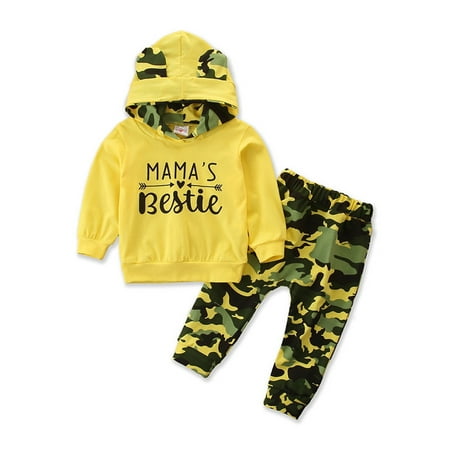 Dadaria Baby Boys Girls Clothes Newborn Sets 6M-3Y Toddler Kids Girs Letter Print Hooded Tops+Camouflage Pants Outfits Sets Yellow 80 Toddler
Dadaria Baby Boys Girls Clothes Newborn Sets 6M-3Y Toddler Kids Girs Letter Print Hooded Tops+Camouflage Pants Outfits Sets Yellow 80 Toddler