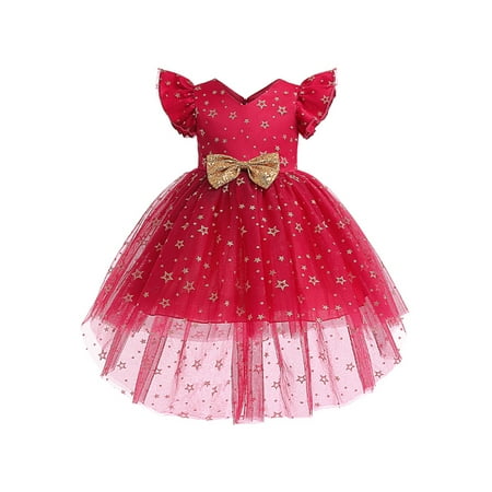 PMIYS Kids Baby Girls Star Print Ruffles Sleeve Bowknot Princess Dress Pageant Party Birthday Ball Gown Swing Dresses
PMIYS Kids Baby Girls Star Print Ruffles Sleeve Bowknot Princess Dress Pageant Party Birthday Ball Gown Swing Dresses