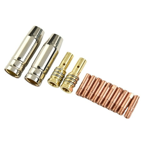 14Pcs 15AK Welding Torch Consumables 0.6-1.2mm MIG Torch Gas Nozzle Tip Holder