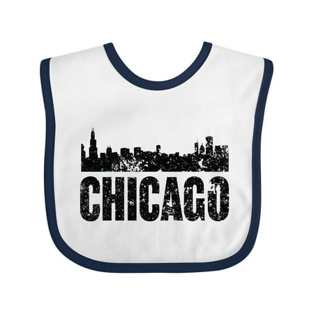 Inktastic Chicago Skyline Grunge Gift Baby Boy or Baby Girl Bib