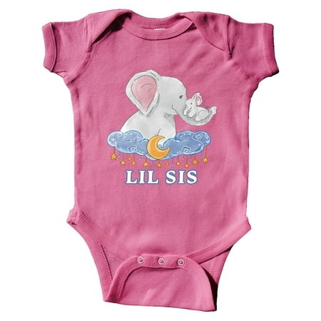 Inktastic Lil Sis Cute Elephants with Moon and Stars Gift Baby Boy or Baby Girl Bodysuit 
Inktastic Lil Sis Cute Elephants with Moon and Stars Gift Baby Boy or Baby Girl Bodysuit