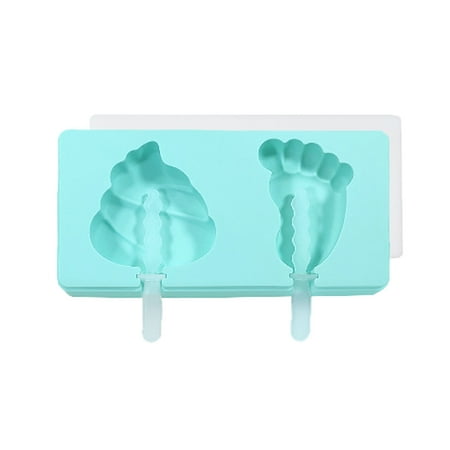 Mnjin 2Cell Ice Cream Maker Lolly Mould Tray Kitchen Frozen Ice Cream DIY Mold A