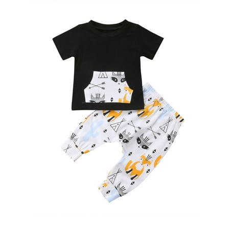 Nokpsedcb 2PCS Newborn Infant Kids Baby Boys Short Sleeve Round Neck Top Elastic Pants Summer Outfits Black 12-18 Months
Nokpsedcb 2PCS Newborn Infant Kids Baby Boys Short Sleeve Round Neck Top Elastic Pants Summer Outfits Black 12-18 Months