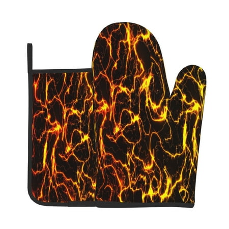 Zeuib Orange Lightning Print Oven Mitt & Pot Holder Set 2-Pack Kitchen Gloves and Hot Pads for Cooking BBQ Grilling Baking
Zeuib Orange Lightning Print Oven Mitt & Pot Holder Set 2-Pack Kitchen Gloves and Hot Pads for Cooking BBQ Grilling Baking