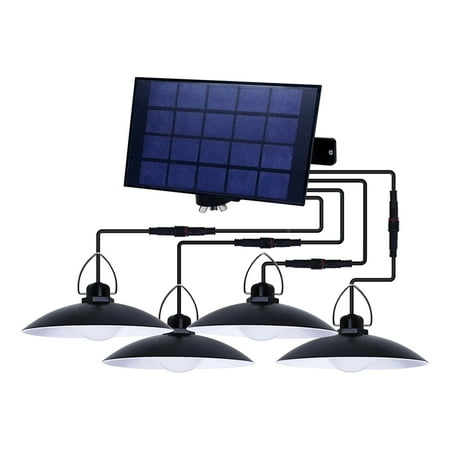 Solar Light Portable Camping Lamp Outdoor Solar Power LED Bulb Rechargeable Emergency Lamp Four Heads Warm White 30W