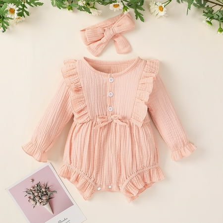 Hunpta Bodysuit+Headband Bowtie Set Infant Ruffle Baby Romper Girl Sleeve Long Girls Outfits&Set 
Hunpta Bodysuit+Headband Bowtie Set Infant Ruffle Baby Romper Girl Sleeve Long Girls Outfits&Set