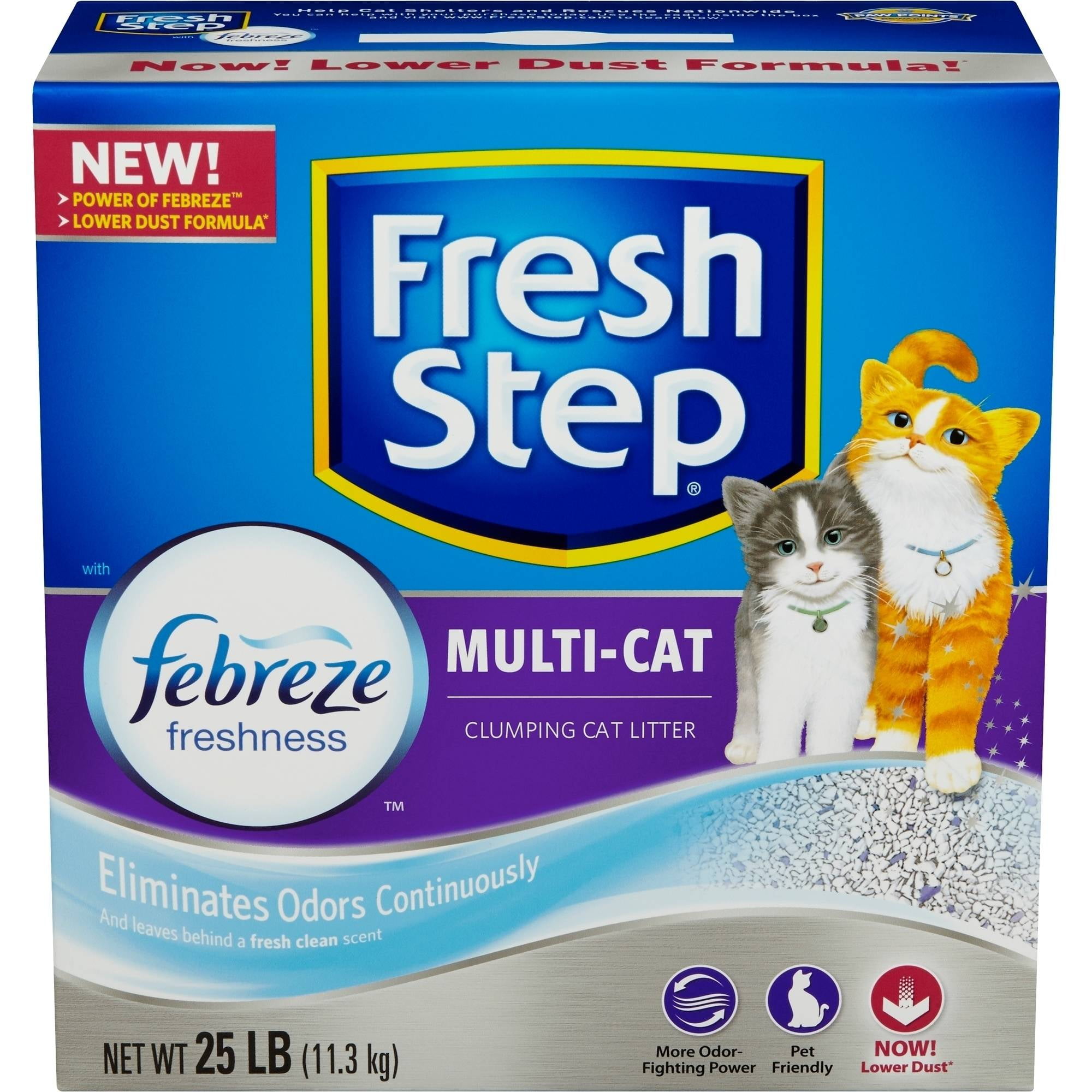 Fresh Step Multi-Cat Scented Scoopable Cat Litter, 25 Pounds ...