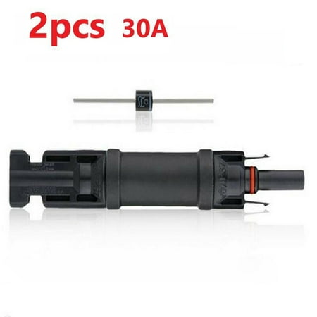 2PCS Solar Panel Cable Blocking Diode Waterproof Connector Compatible