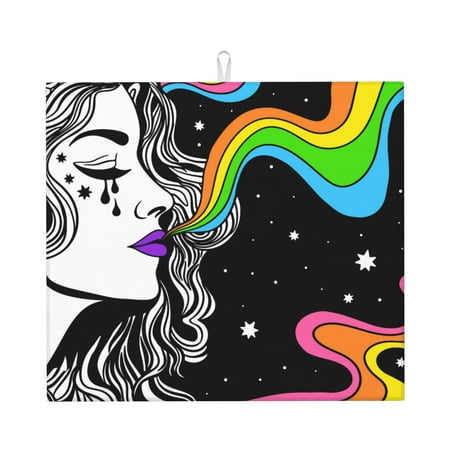 ZICANCN Dish Drying Mat for Kitchen Countertop Psychedelic Funky Hippy Girl Drainer Mats with Non-slip Rubber Backed Super Absorbent Easy Clean Rack Pad \r\n16x18 Inches
ZICANCN Dish Drying Mat for Kitchen Countertop Psychedelic Funky Hippy Girl Drainer Mats with Non-slip Rubber Backed Super Absorbent Easy Clean Rack Pad \r\n16x18 Inches