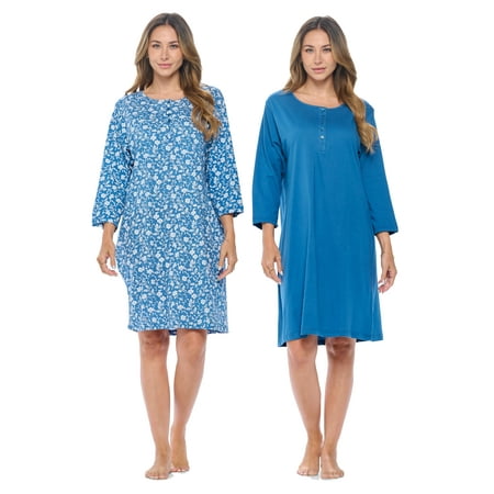 Casual Nights Women s Henley Nightshirts Set of 2 Floral 3/4 Sleeve Nightgowns & Solid Sleepwear Shirt
Casual Nights Women s Henley Nightshirts Set of 2 Floral 3/4 Sleeve Nightgowns & Solid Sleepwear Shirt