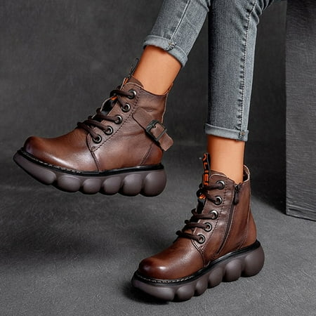 TALKVE Boots Thermal Women s Fashion Retro Thicksoled Lacup Breathable Casual Shoes Women s Boots
TALKVE Boots Thermal Women s Fashion Retro Thicksoled Lacup Breathable Casual Shoes Women s Boots