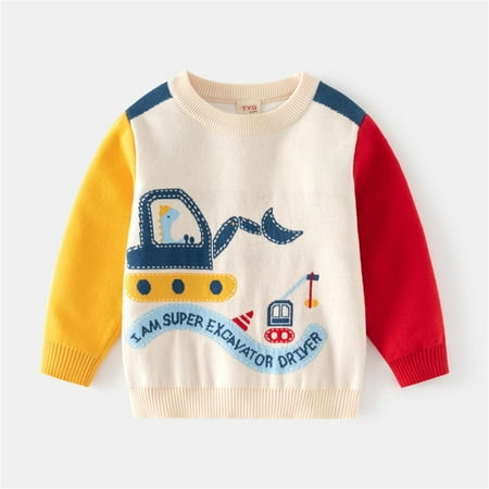 HAOTAGS Toddler Boys Crewneck Sweater Graphic Print Long Sleeve Knit Cotton Pullover Top Beige Size 4 Years
HAOTAGS Toddler Boys Crewneck Sweater Graphic Print Long Sleeve Knit Cotton Pullover Top Beige Size 4 Years