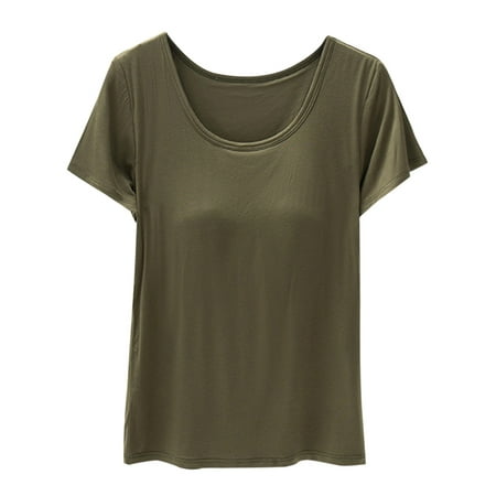 Women With Chest Pads Bra Underwear Bra Cups Solid Color Summer Casual T Shirt Tops
Women With Chest Pads Bra Underwear Bra Cups Solid Color Summer Casual T Shirt Tops