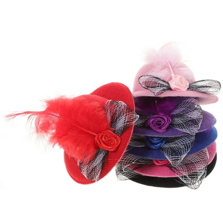 6pcs DIY Tea Party Hat Doll Dress Up Hats Fancy Fascinators for Headdress DIY