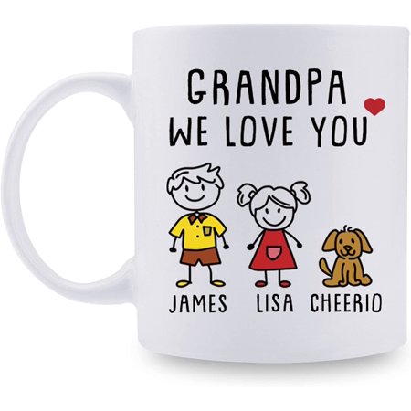 Personalized Grandpa Gifts from Grandchildren - Funny Fathers Day Mug Custom Gifts for Grandfathers Day Funny Coffee Mug for Men Grandpapa Him - 11oz Novelty Cup Grandpa We Love You
Personalized Grandpa Gifts from Grandchildren - Funny Fathers Day Mug Custom Gifts for Grandfathers Day Funny Coffee Mug for Men Grandpapa Him - 11oz Novelty Cup Grandpa We Love You