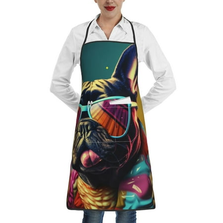Easygdp Retro Bulldog Sunglasses Apron Waterdrop Resistant with 2 Pockets Oil Resistant Cooking Kitchen Chef Apron for Women Men
Easygdp Retro Bulldog Sunglasses Apron Waterdrop Resistant with 2 Pockets Oil Resistant Cooking Kitchen Chef Apron for Women Men