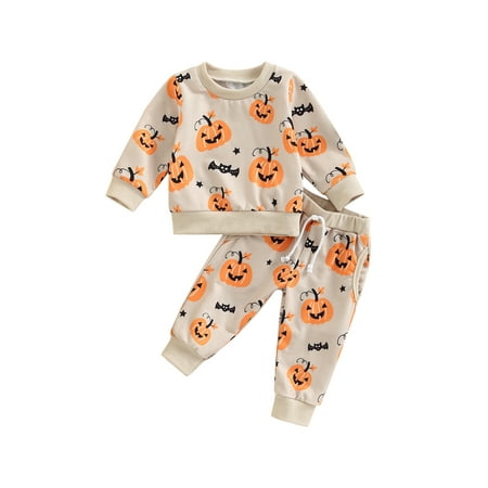 Qiylii Infant Baby 2Pcs Halloween Clothes Set for Girls Boys Long Sleeve Pumpkin Print Pullover Tops T shirt + Pants Fall Outfits 0-3Years
Qiylii Infant Baby 2Pcs Halloween Clothes Set for Girls Boys Long Sleeve Pumpkin Print Pullover Tops T shirt + Pants Fall Outfits 0-3Years