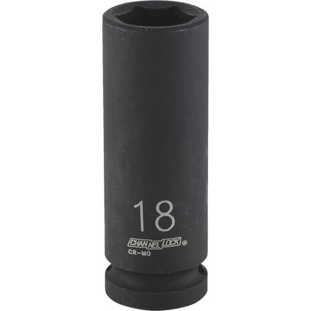 Channellock 1/2 Drive 18 mm 6-Point Deep Metric Impact Socket