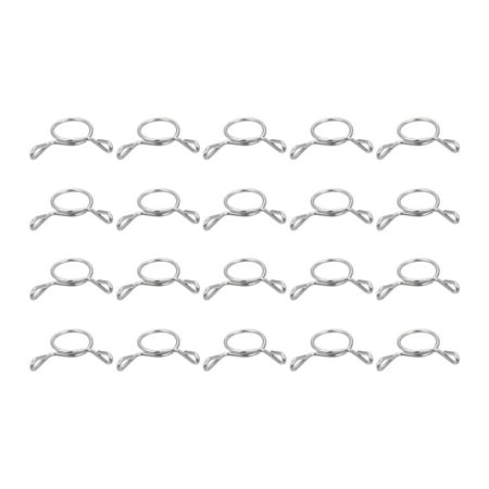 Fuel Line Hose Clips 100 Pack 10mm 304 Stainless Steel Single Wire Tubing Spring Clamps (Silver)
