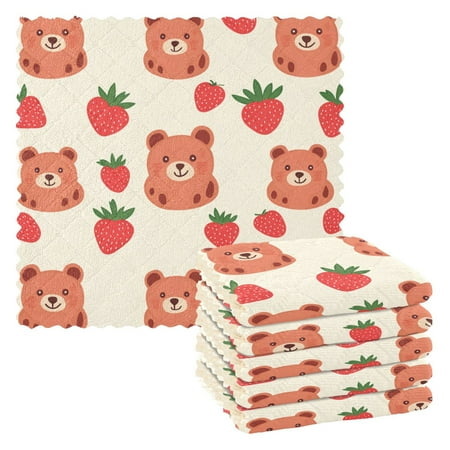 Kitchen Towels,Strawberry Bear11 ×11 One Side Printed Polyester Fleece Soft And Skin-friendly Quality Washcloths. 
Kitchen Towels,Strawberry Bear11 ×11 One Side Printed Polyester Fleece Soft And Skin-friendly Quality Washcloths.