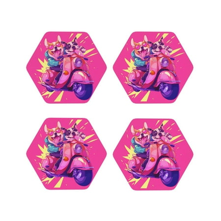 Coasters Set of 4 - French Bulldog Cool No.128 Drink Coasters for Tabletop Protection Leather Coasters for Living Room Decor and Housewarming Gift Hexagon
Coasters Set of 4 - French Bulldog Cool No.128 Drink Coasters for Tabletop Protection Leather Coasters for Living Room Decor and Housewarming Gift Hexagon