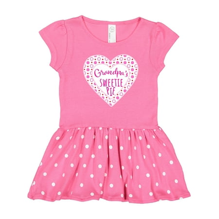 Inktastic Grandpa s Sweetie Pie with Pink Hearts Gift Toddler Girl Dress