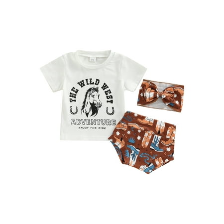 TheFound 3Pcs Newborn Baby Girls Summer Clothes Short Sleeve Horse Print T-shirt with Shorts and Headband Set
TheFound 3Pcs Newborn Baby Girls Summer Clothes Short Sleeve Horse Print T-shirt with Shorts and Headband Set