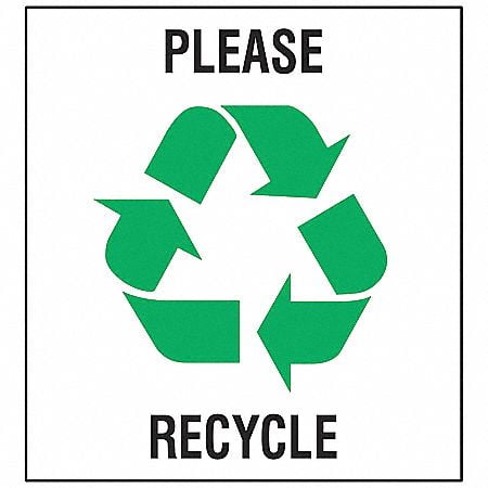 Brady Recycle Label 10 in x 10 in Vinyl PK5 20642LFLS