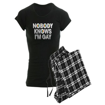 CafePress - Nobody Knows I m Gay - Women s Dark Pajamas