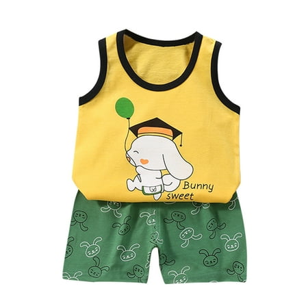 FRSASU Kids Vest clearance Toddler Kids Sleeveless Vest Shorts Cartoon Print Casual Suit Yellow 6-18Months
FRSASU Kids Vest clearance Toddler Kids Sleeveless Vest Shorts Cartoon Print Casual Suit Yellow 6-18Months