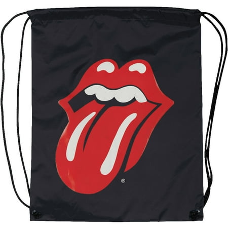 Logo Drawstring Backpack - Rolling Stones Tongue Logo Drawstring Backpack Black