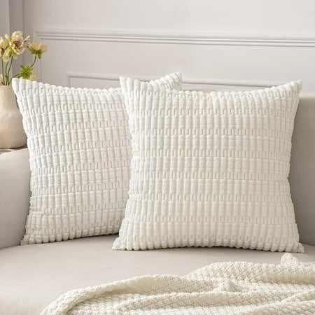 MIULEE Pack of 2 Corduroy Decorative Throw Pillow Covers 16x16 Inch Soft Boho Striped Pillow Covers Modern Farmhouse Home Decor for Sofa Living Room Couch Bed Pure White
MIULEE Pack of 2 Corduroy Decorative Throw Pillow Covers 16x16 Inch Soft Boho Striped Pillow Covers Modern Farmhouse Home Decor for Sofa Living Room Couch Bed Pure White