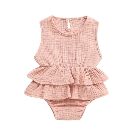 CenturyX Newborn Baby Girls Sleeveless Romper Solid Color Ruffle Tutu Dress Jumpsuit Summer Sunsuit Outfits Pink 12-18 Months
CenturyX Newborn Baby Girls Sleeveless Romper Solid Color Ruffle Tutu Dress Jumpsuit Summer Sunsuit Outfits Pink 12-18 Months