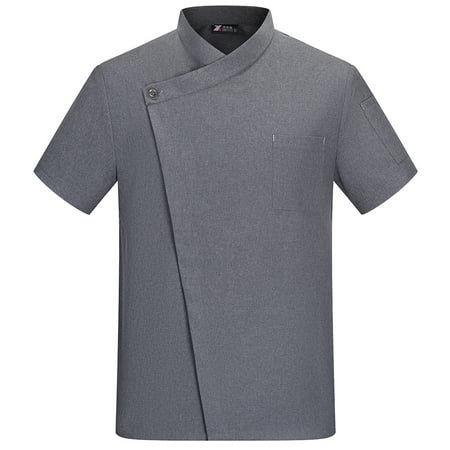 Chef Uniform Short Sleeve Summer Kitchen Apron with Front Pockets Suits Butcher Server Clothes Home Supplies Moisture Absorbers Gray XL
Chef Uniform Short Sleeve Summer Kitchen Apron with Front Pockets Suits Butcher Server Clothes Home Supplies Moisture Absorbers Gray XL