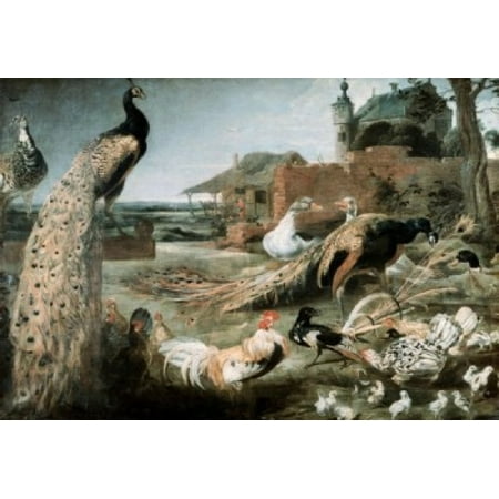 The Crow in Peacock Feathers Oil on Canvas Frans Snyders Pushkin Museum of Fine Arts Moscow Poster Print
