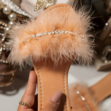 EQWLJWE Summer New Style Daily Leisure One-line Rhinestone Plush Flat Slippers Women Women s Slippers Holiday Clearance
EQWLJWE Summer New Style Daily Leisure One-line Rhinestone Plush Flat Slippers Women Women s Slippers Holiday Clearance