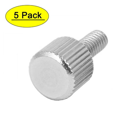 Computer PC Case Stainless Steel Flat Head Knurled Thumb Screw M4 x 10mm 5pcs