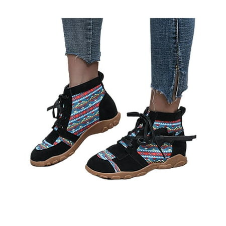 WEARELLAS Womens Retro Patchwork Shoes Ethnic Lace Up Cuban Boots Winter Flat Ankle Booties Shoes Size
WEARELLAS Womens Retro Patchwork Shoes Ethnic Lace Up Cuban Boots Winter Flat Ankle Booties Shoes Size