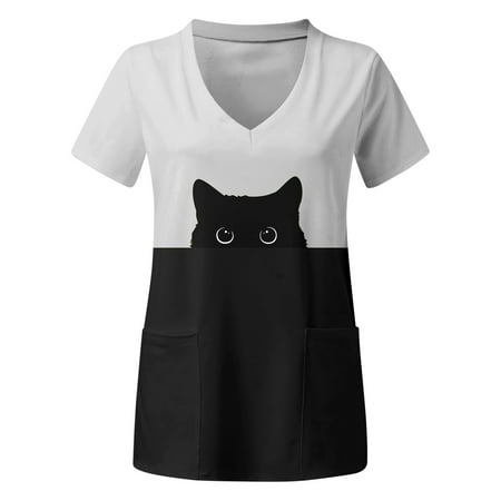 TAIAOJING Women s Scrubs Top Plus Size Top V Neck Short Sleeved Pockets Printed T Shirt
TAIAOJING Women s Scrubs Top Plus Size Top V Neck Short Sleeved Pockets Printed T Shirt
