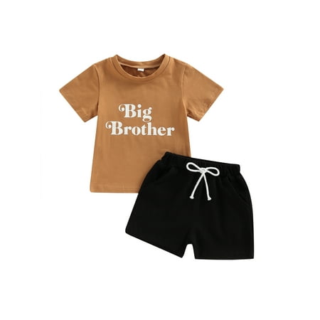 Calsunbaby 2Pcs Kids Toddler Boys Summer Outfit Letter Print O-Neck Short Sleeve T-Shirt + Elastic Waist Shorts Brown Black 18-24 Months
Calsunbaby 2Pcs Kids Toddler Boys Summer Outfit Letter Print O-Neck Short Sleeve T-Shirt + Elastic Waist Shorts Brown Black 18-24 Months