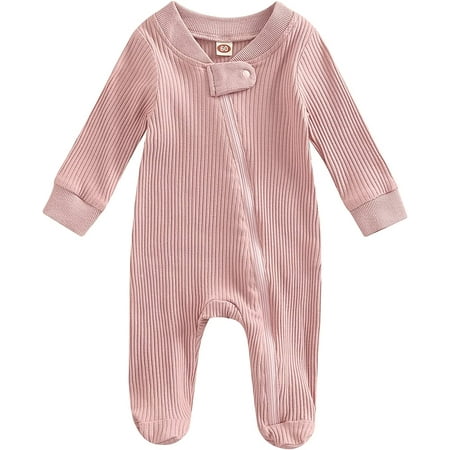 PIKADINGNIS Newborn Baby Boys Girls Footed Jumpsuit Infant Solid Color Long Sleeve Ribbed Zipper Romper Bodysuit 0-6 Months
PIKADINGNIS Newborn Baby Boys Girls Footed Jumpsuit Infant Solid Color Long Sleeve Ribbed Zipper Romper Bodysuit 0-6 Months